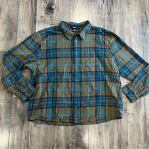 Cotopaxi Mens Large Quedo Flannel Shirt Organic Cotton Hiking Plaid  EUC XXL
